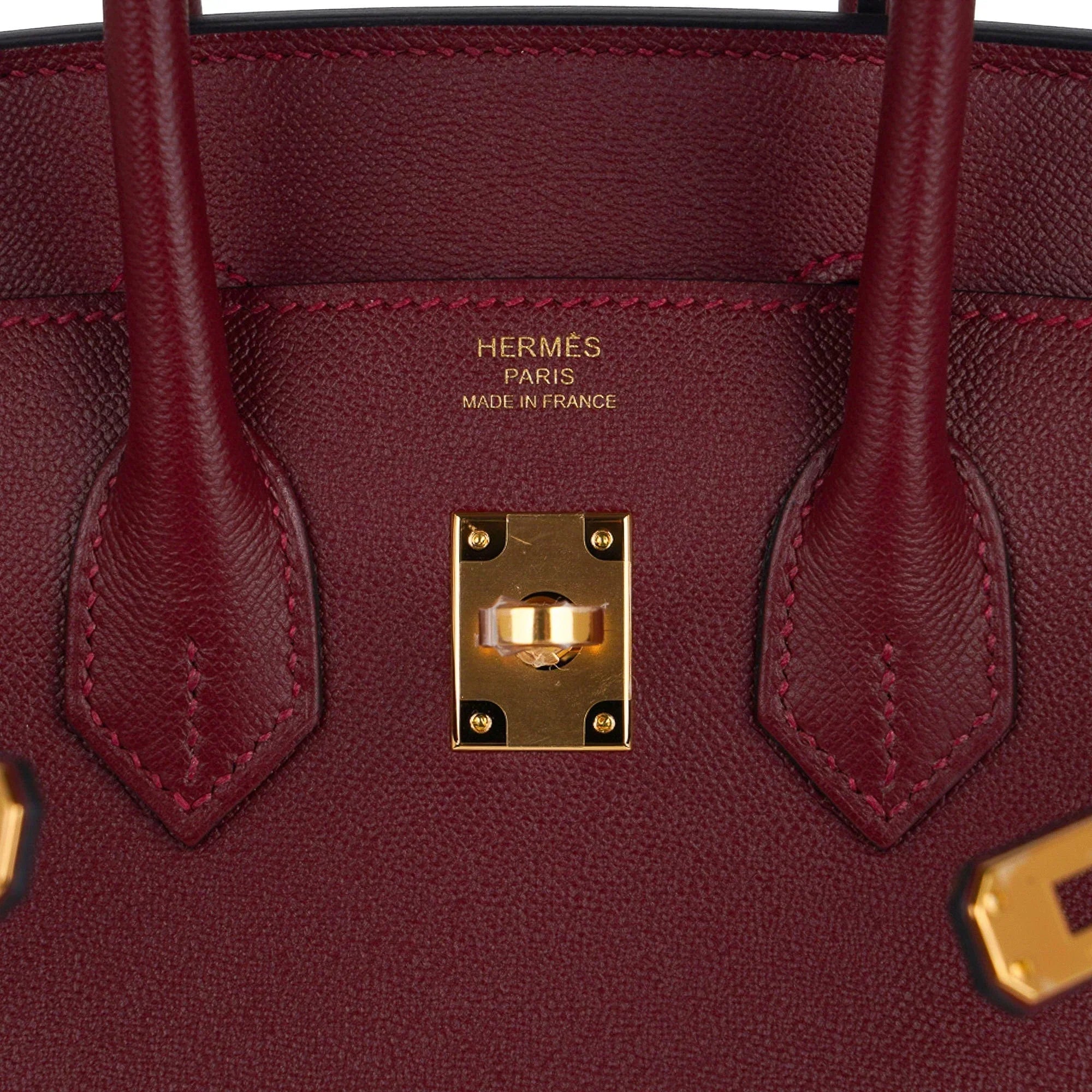 Birkin 25 Bag Sellier Rouge H Gold Hardware Veau Madame Leather