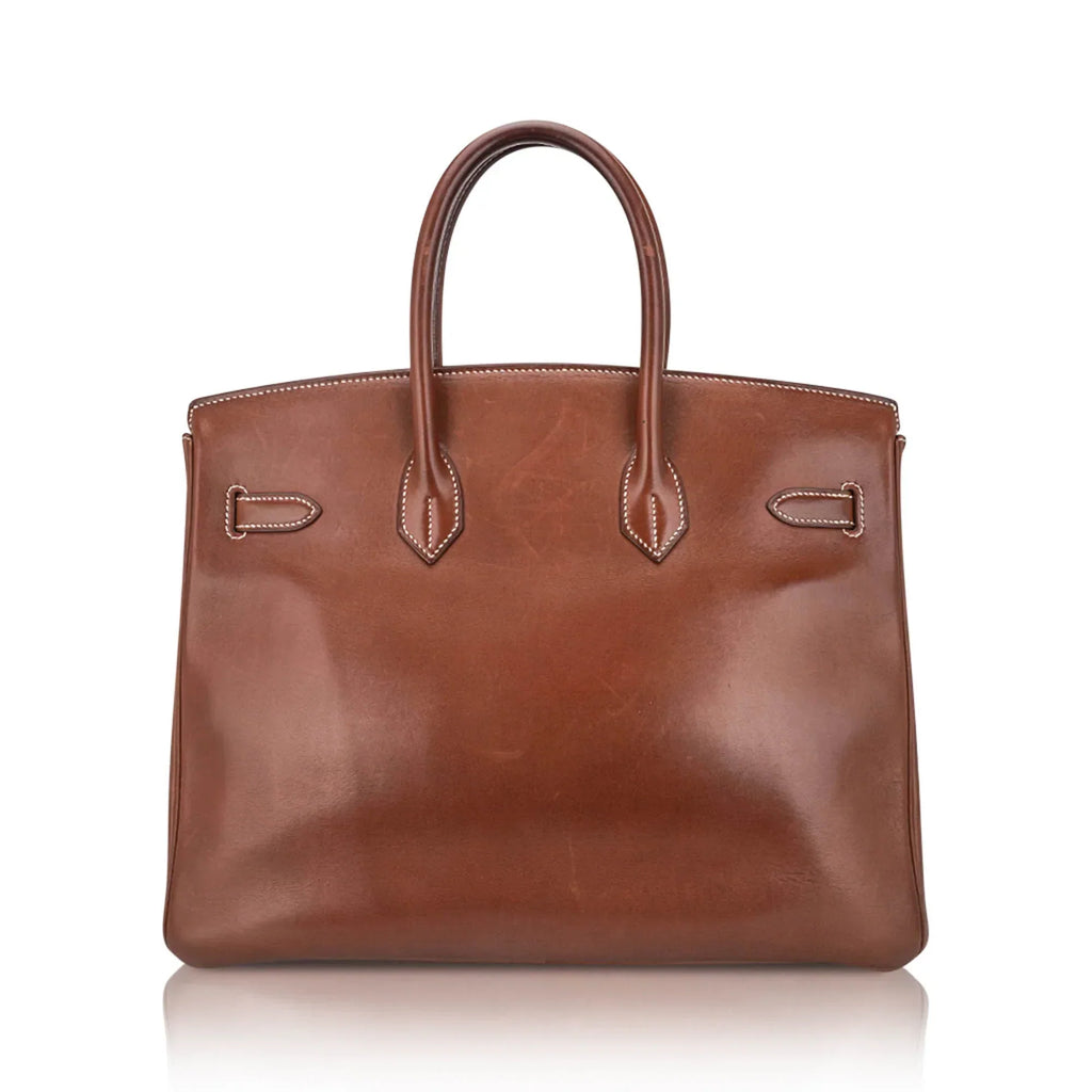 Vintage Limited Edition Birkin 35 Bag Fauve Barenia Leather with Gold Hardware