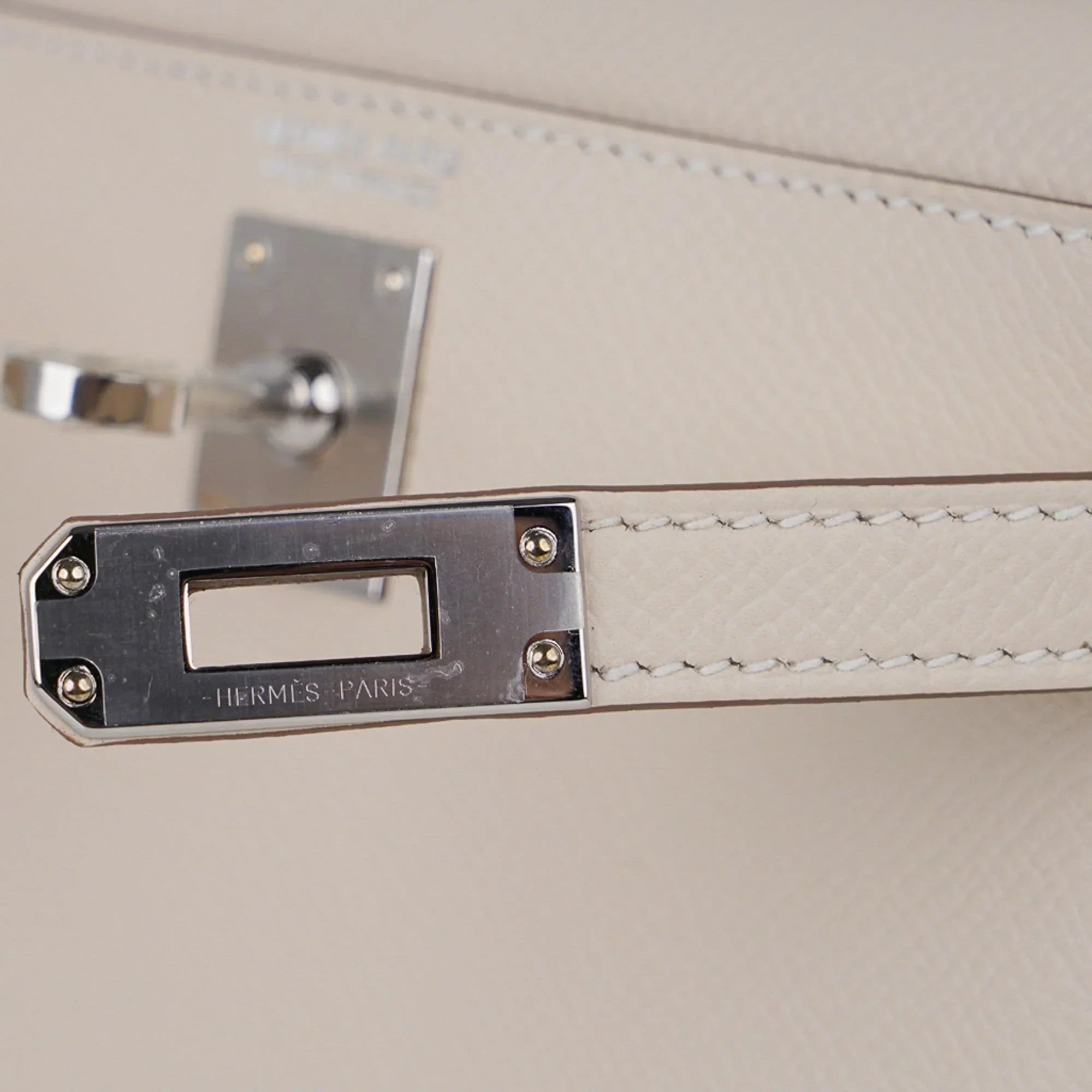 Kelly 20 Mini Sellier Bag Craie Epsom Leather Palladium Hardware New w/Box