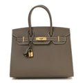 Birkin Sellier 30 Etoupe Epsom Quilted Epsom Leather