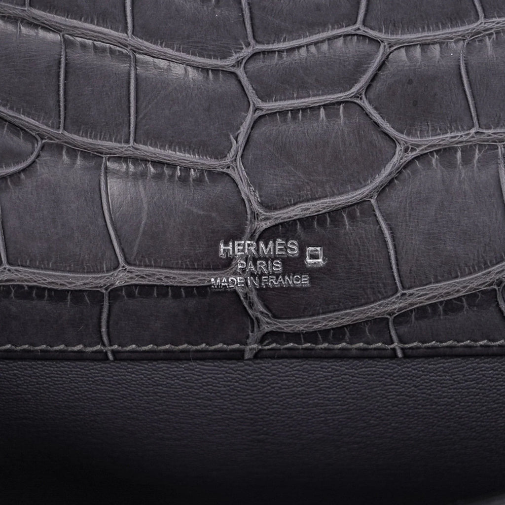 Kelly Cut Bag Gris Paris Grey Matte Alligator Palladium VERY rare