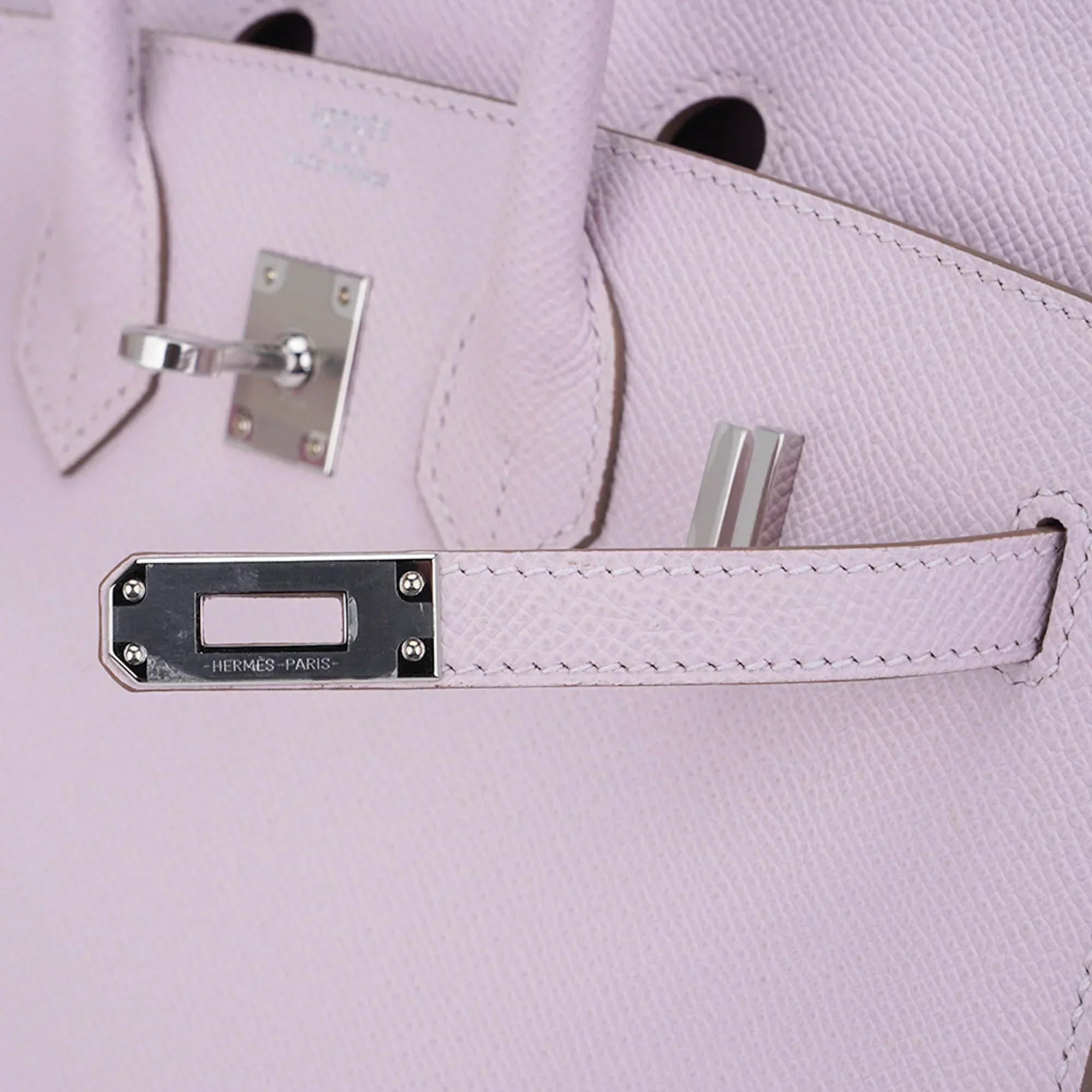 Birkin 25 Bag Sellier Mauve Pale Epsom Leather with Palladium Hardware