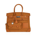 Limited Edition Birkin 35 Bag Cargo Sesame Toile Goeland Swift Leather with Palladium Hardware